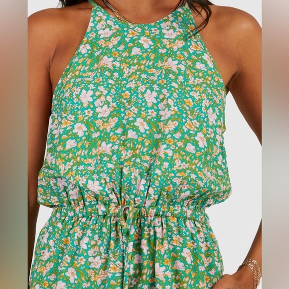 RVCA Petal Green Floral Jumpsuit (Small) - Picture 9 of 9
